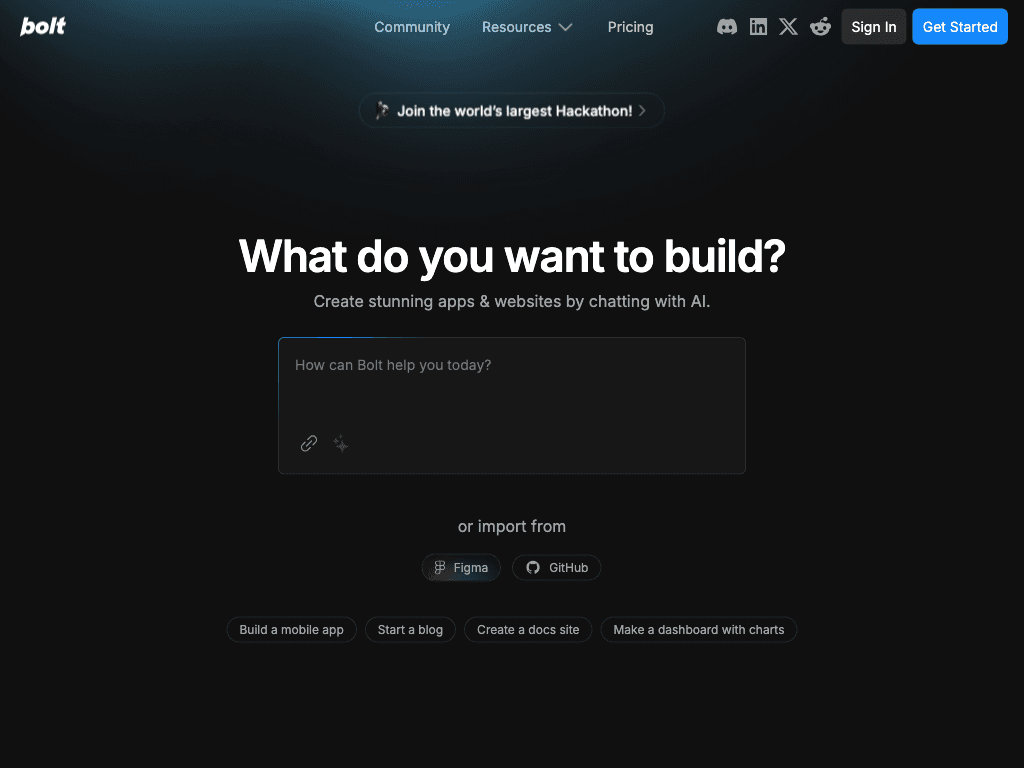 Bolt.new screenshot