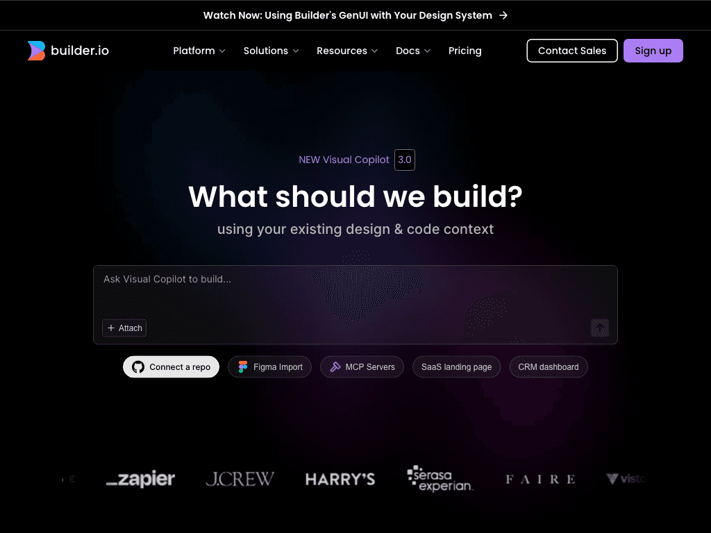 Builder.io screenshot