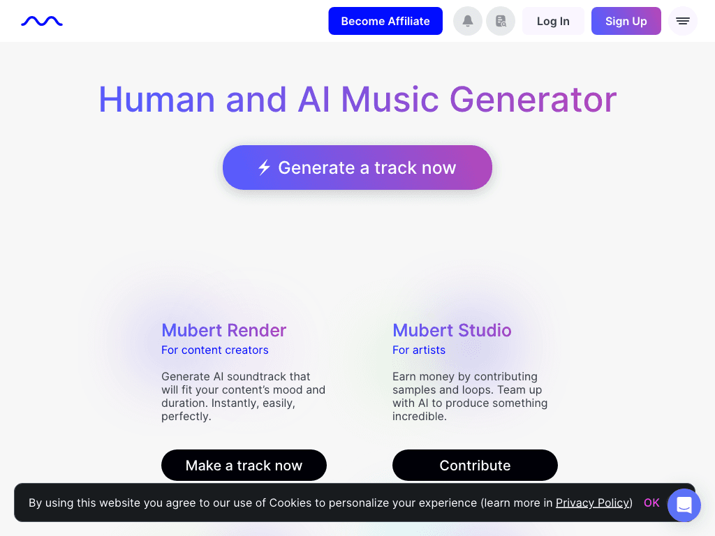 Mubert screenshot
